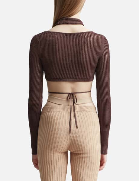 FISHNET KNIT CROP TOP view 9