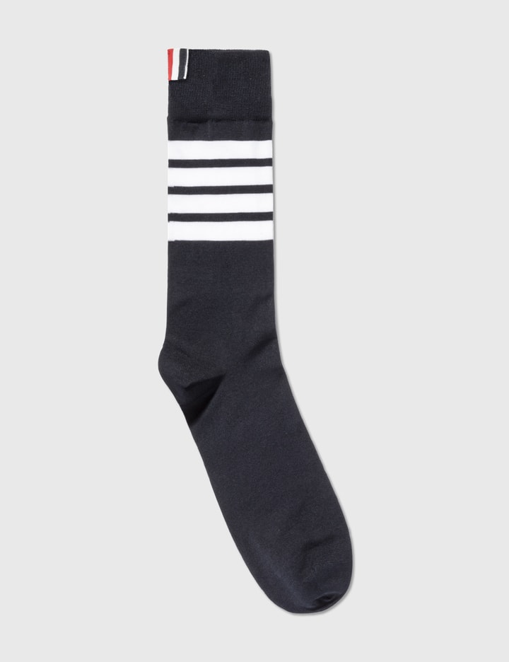 Shop Thom Browne Cotton 4-bar Mid-calf Socks In Blue