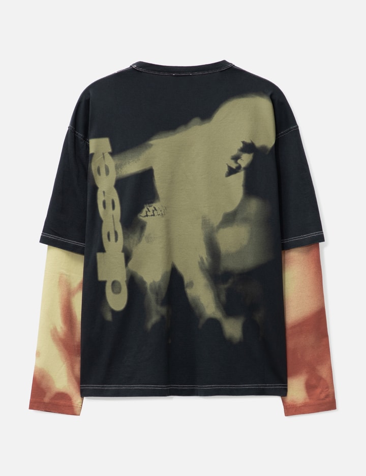 Shop Diesel Layered-effect Top With Smudged Print In Black