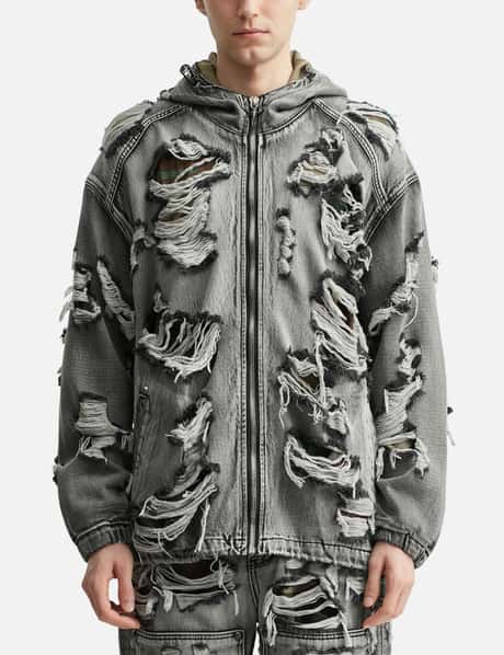 Hell Denim Camo Hooded Zip-Up view 11