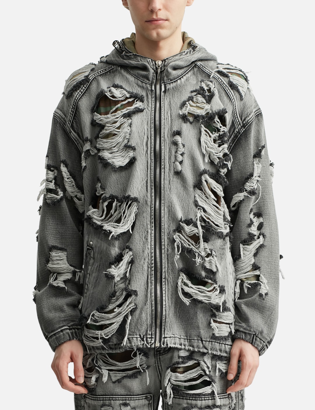 Hell Denim Camo Hooded Zip-Up view 12