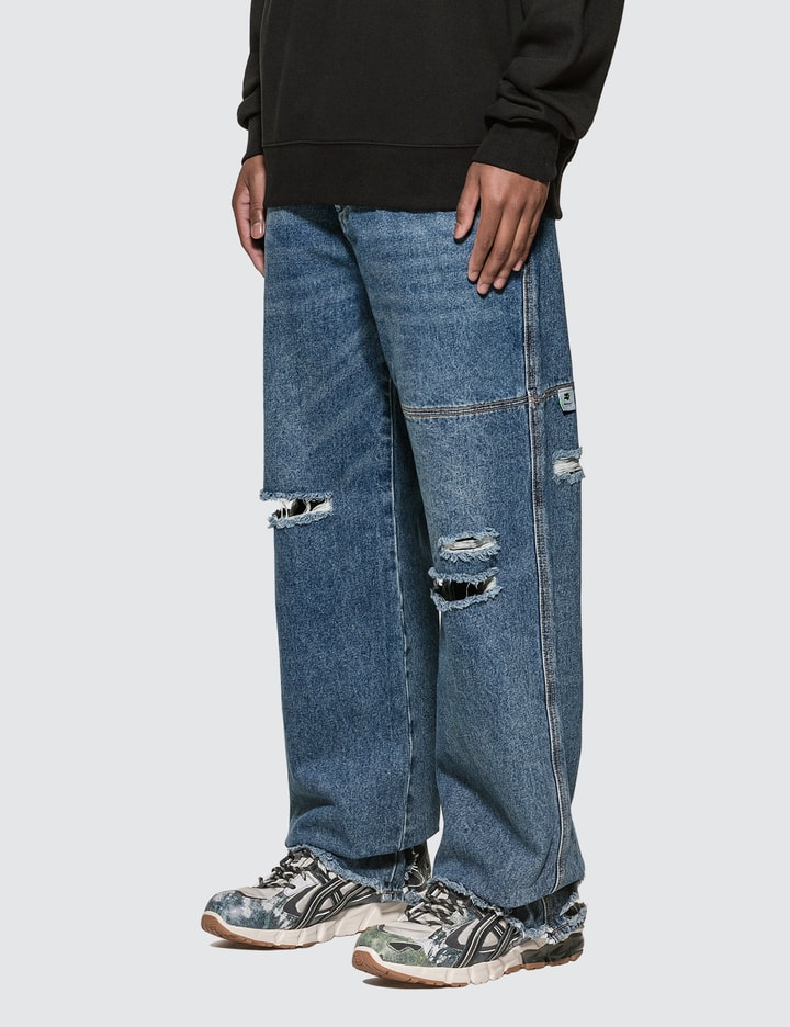 Oversized Washed Denim Jeans Placeholder Image