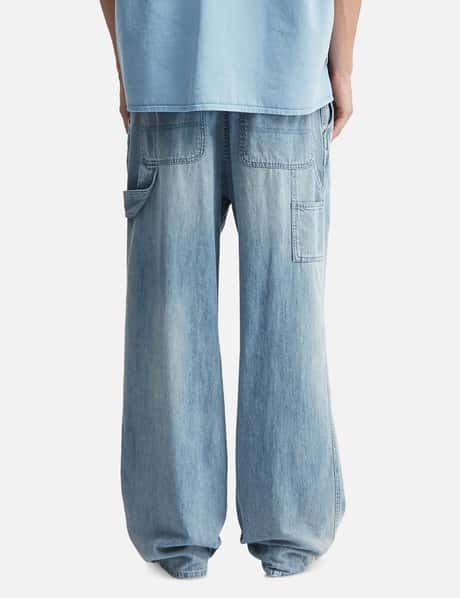 Blue Lightweight Banding Denim Pants view 12