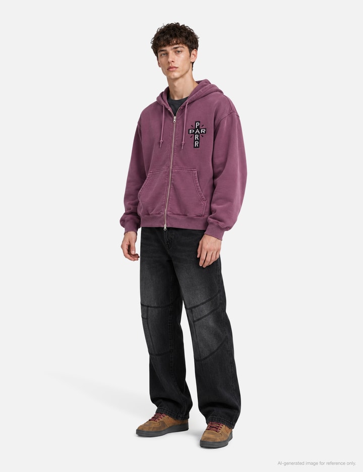 By Parra A Cross To Bear Zip Hooded Sweatshirt