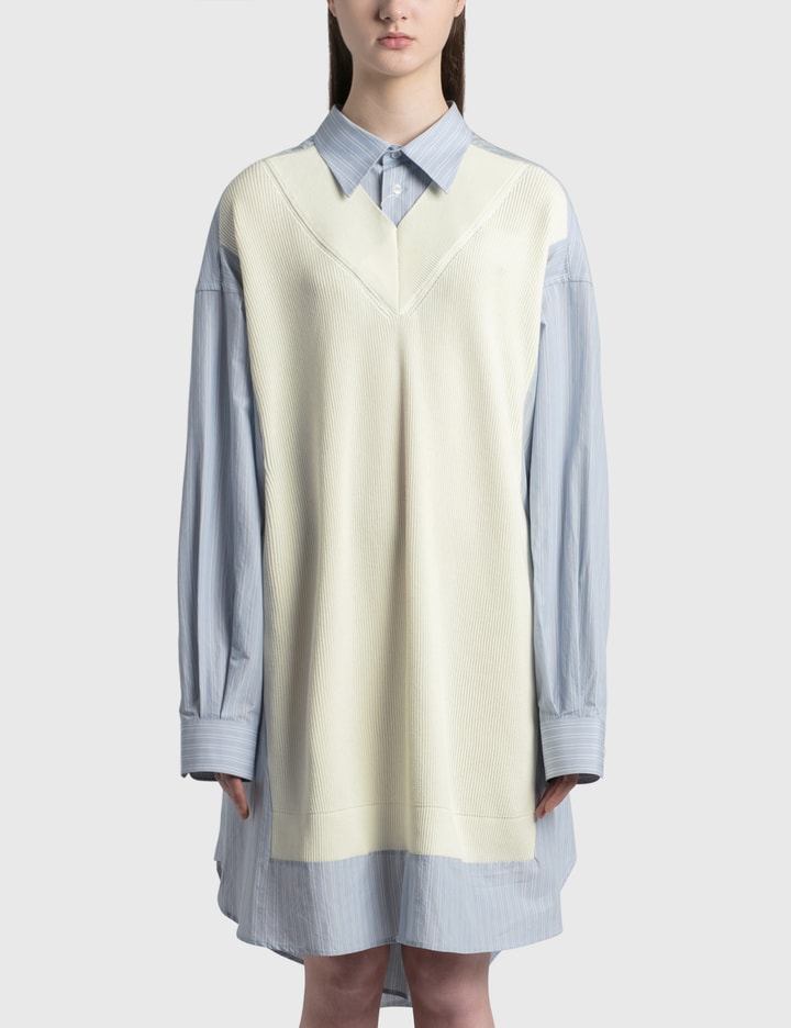 Spliced Knit Shirt Dress Placeholder Image