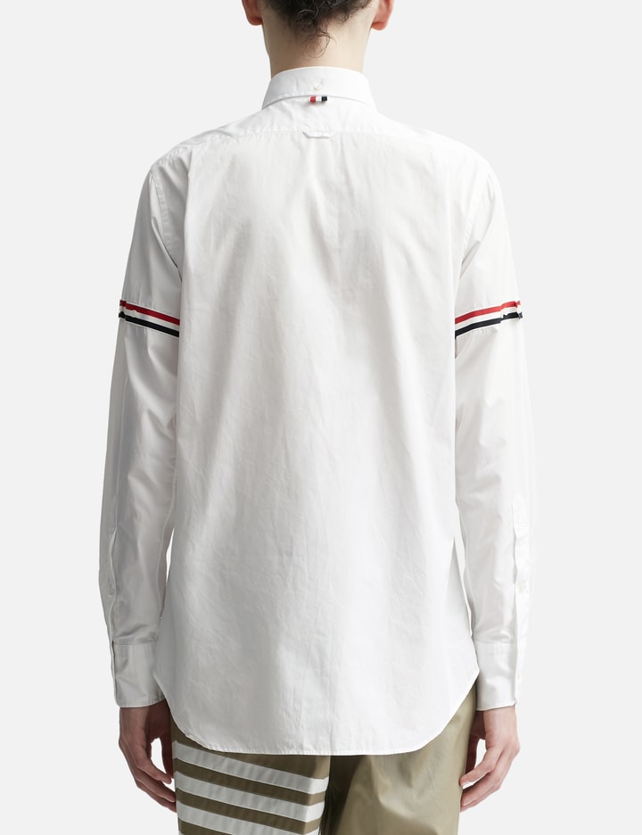 Thom Browne Oxford Button-down Shirt With Rwb Armbands In White