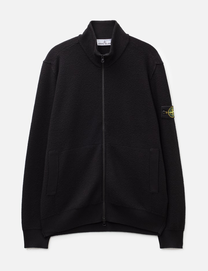 Stone Island Textured Wool Zip-Up Cardigan