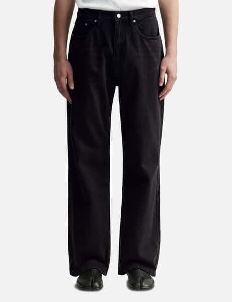 CODA - Black Washed Distressed Break Cut Flared Jeans | HBX 