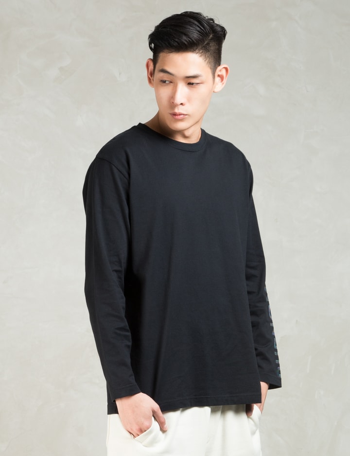 Black L/S Foil Print Long T-Shirt Placeholder Image