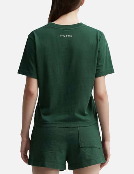 Sporty & Rich - ウェルネスクラブ フロックド クロップドTシャツ  