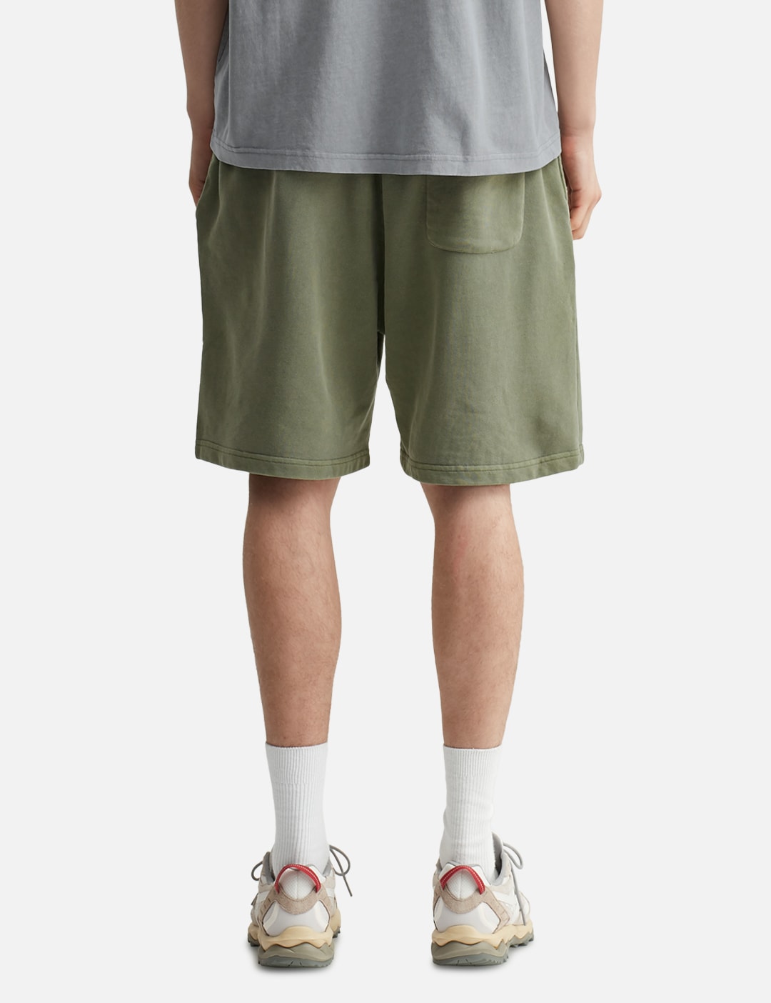"Logo Embroidery Washed Olive" Shorts view 13