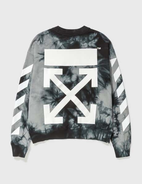 Crewneck Sweatshirt Grey And White Tie Dye Sweatshirt Off-White