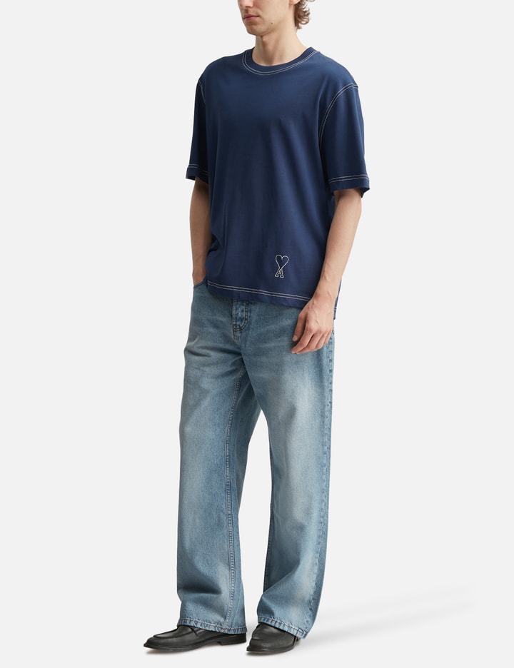 Ami Cotton Topstitching Ami De Coeur T-Shirt