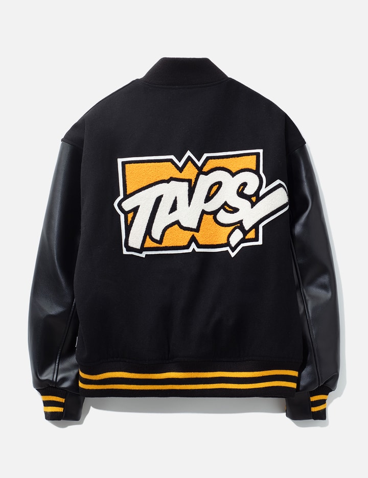 Wool Bomber PU Leather Jacket Placeholder Image