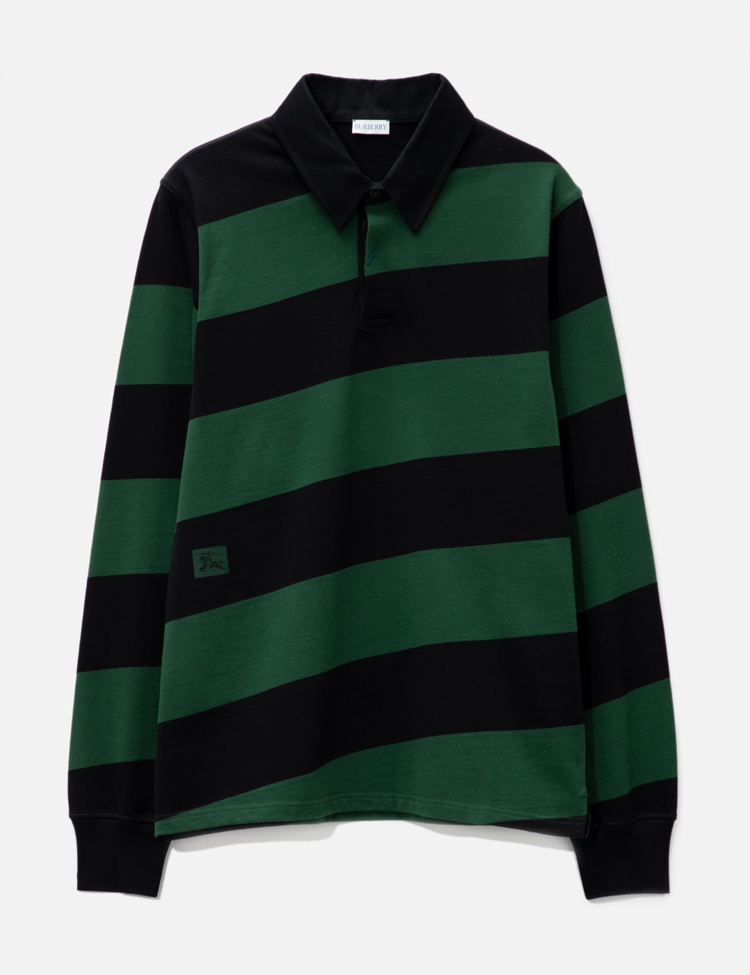 Burberry Long Sleeve Striped Cotton Polo Shirt HBX