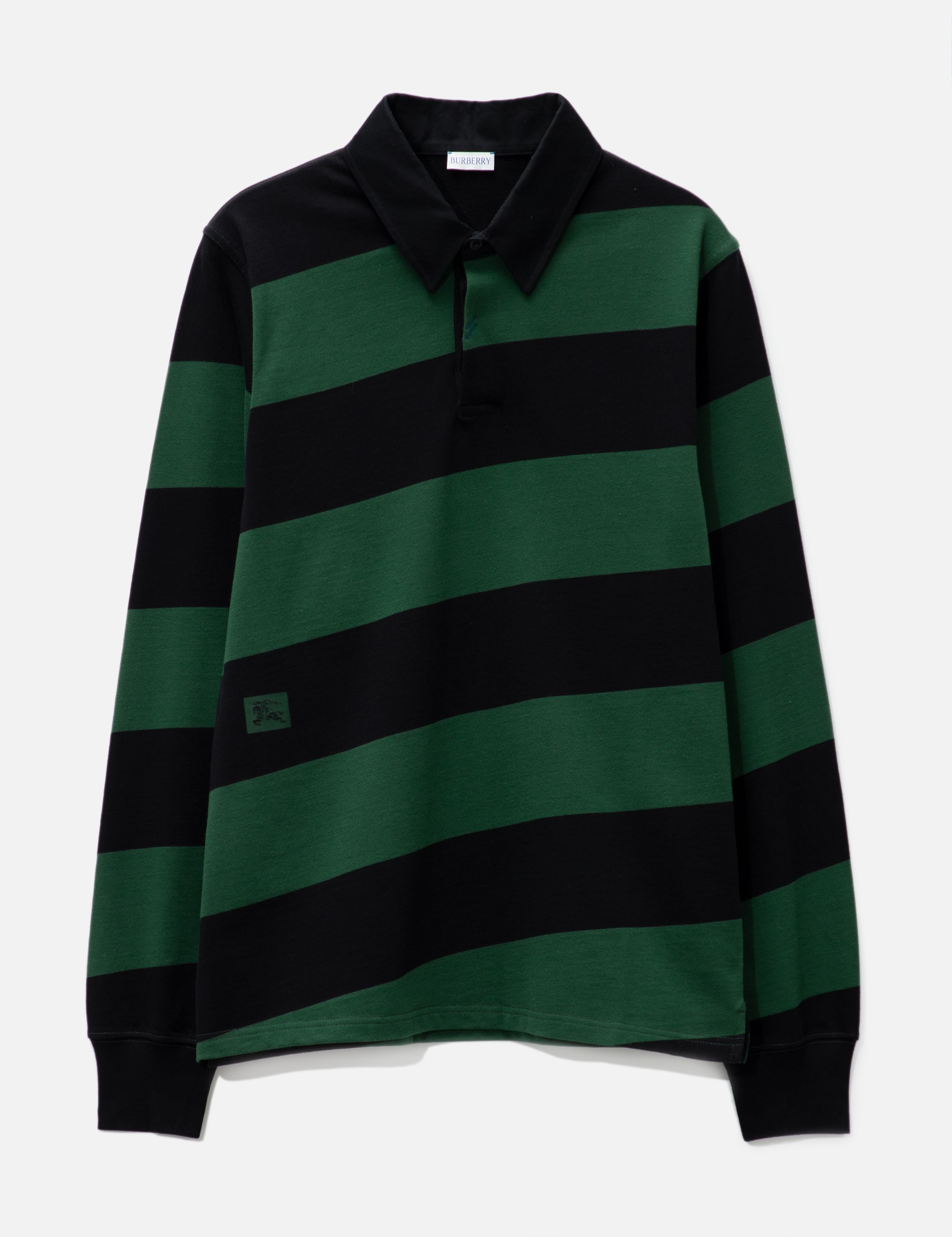Long Sleeve Striped Cotton Polo Shirt view 16