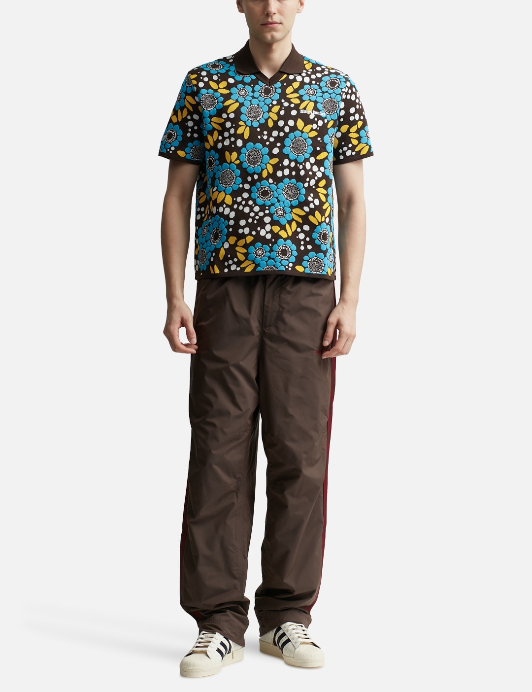 Wales Bonner Knit Floral Polo Shirt view 20