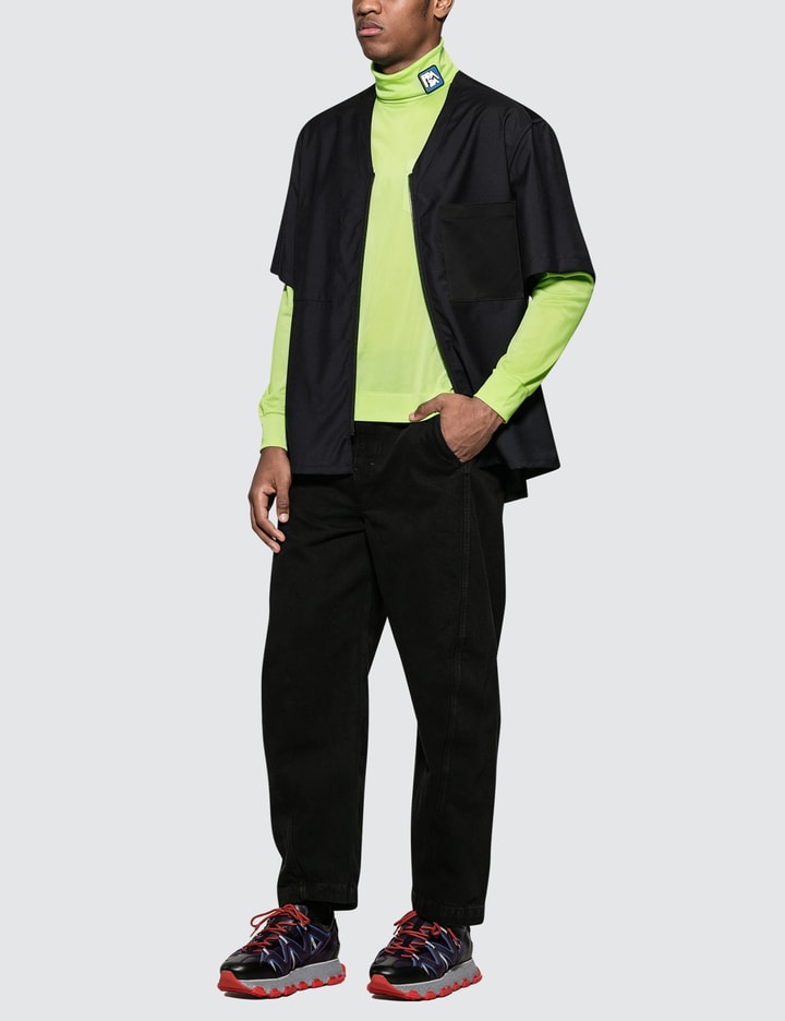 Zipped Shirt with Collar Contrasted Details Placeholder Image