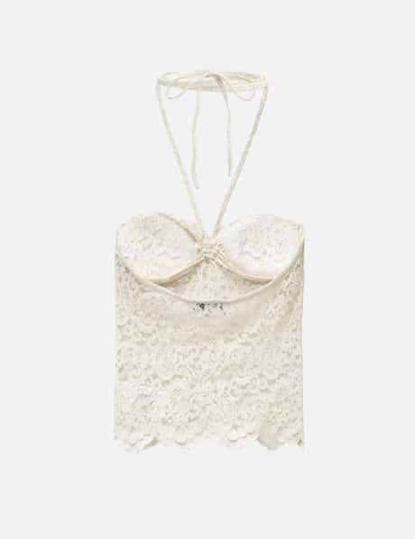 White Lace Halter Neck Top view 8