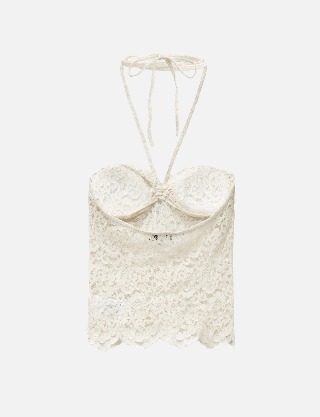 White Lace Halter Neck Top view 9