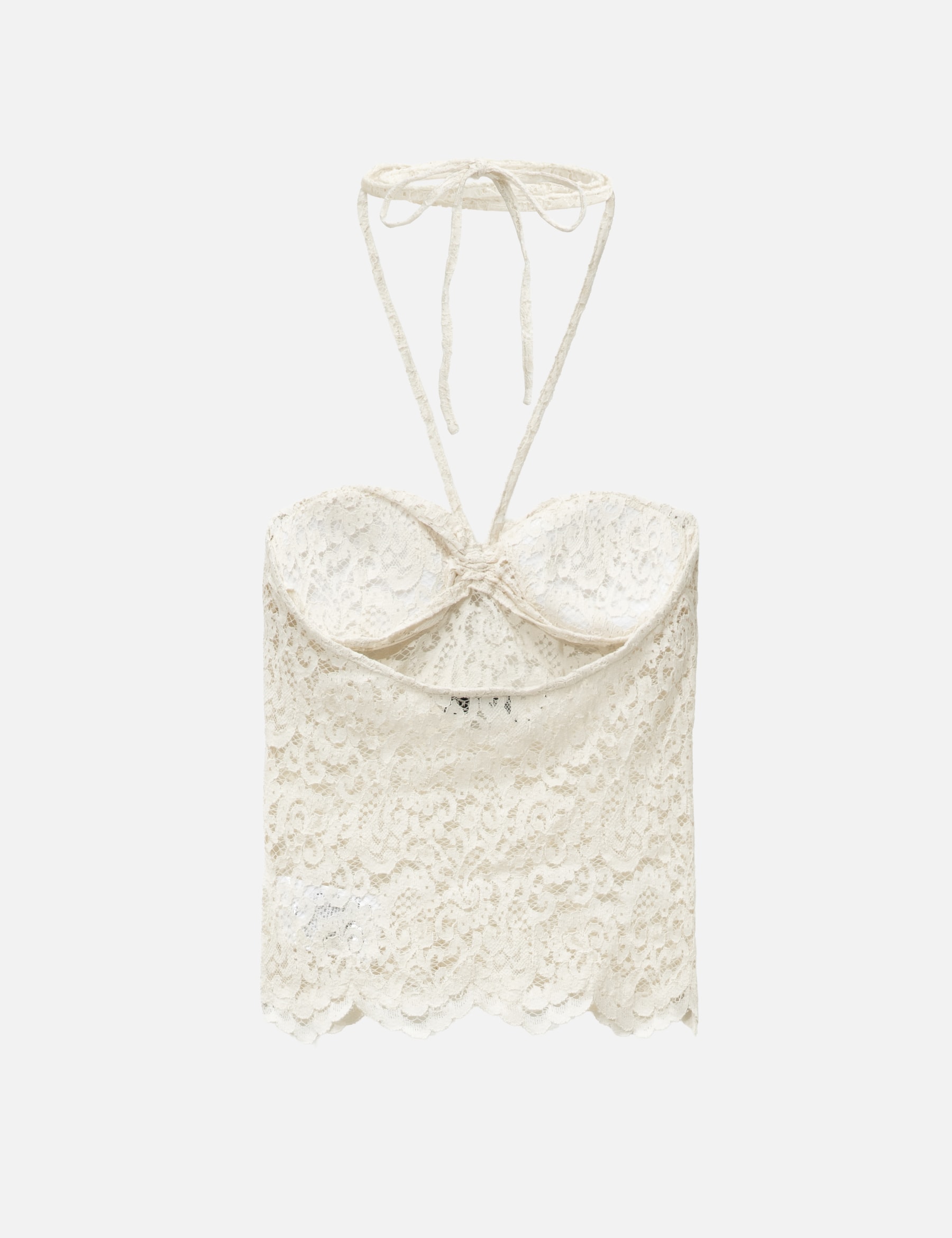 White Lace Halter Neck Top view 17