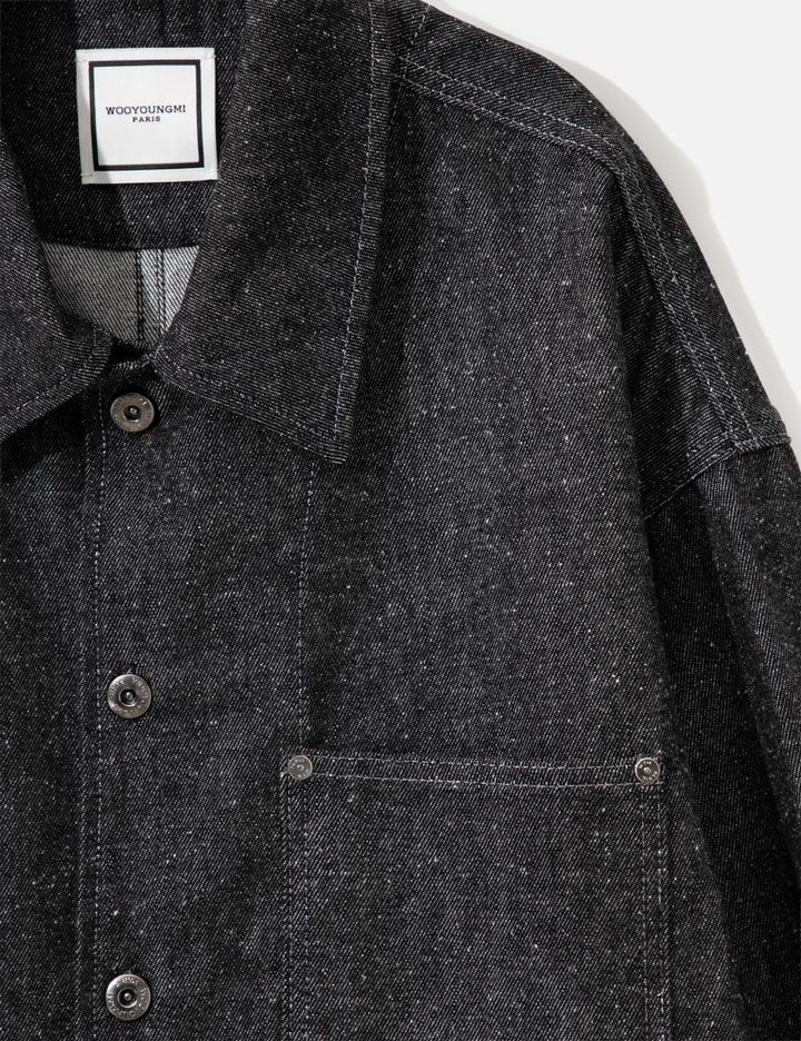 Wooyoungmi Black Cotton Silk Denim Shirt