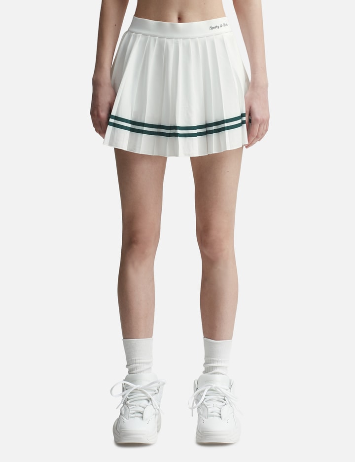 Sporty &amp; Rich Classic Logo Pleated Skirt In White