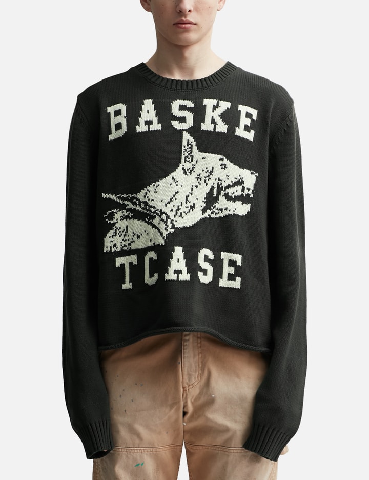 Shop Basketcase Raw College Knit Sweater In Black