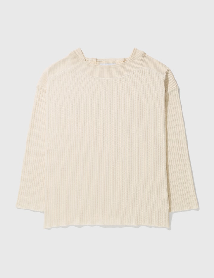 Boatneck Long Sleeve Waffle T-shirt Placeholder Image