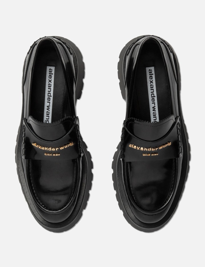 Shop Alexander Wang Carter Logo Leather Loafer In Black
