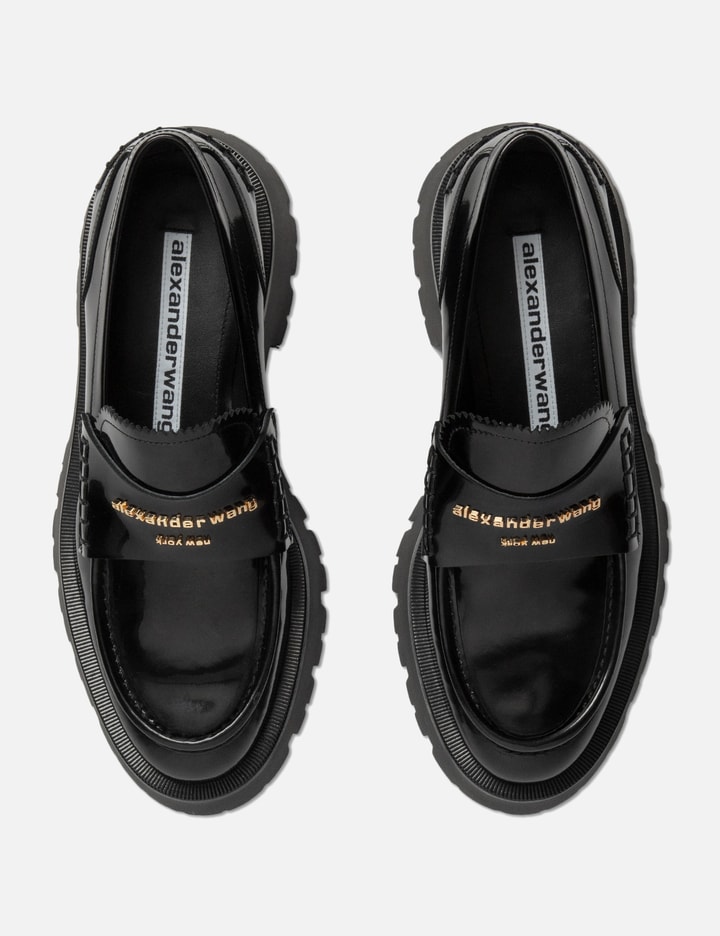 Alexander Wang Carter Logo Leather Loafer In Black