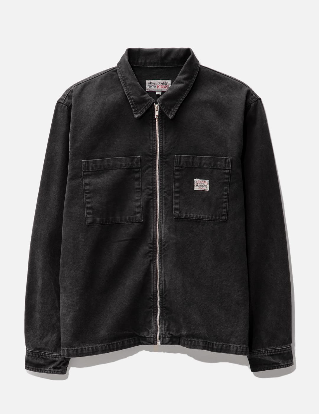 Stüssy   Washed Canvas Zip Shirt   HBX   Globally Curated Fashion