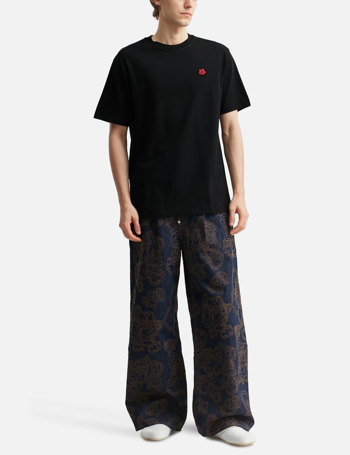 'Boke Flower' Embroidered T-shirt in Cotton Placeholder Image