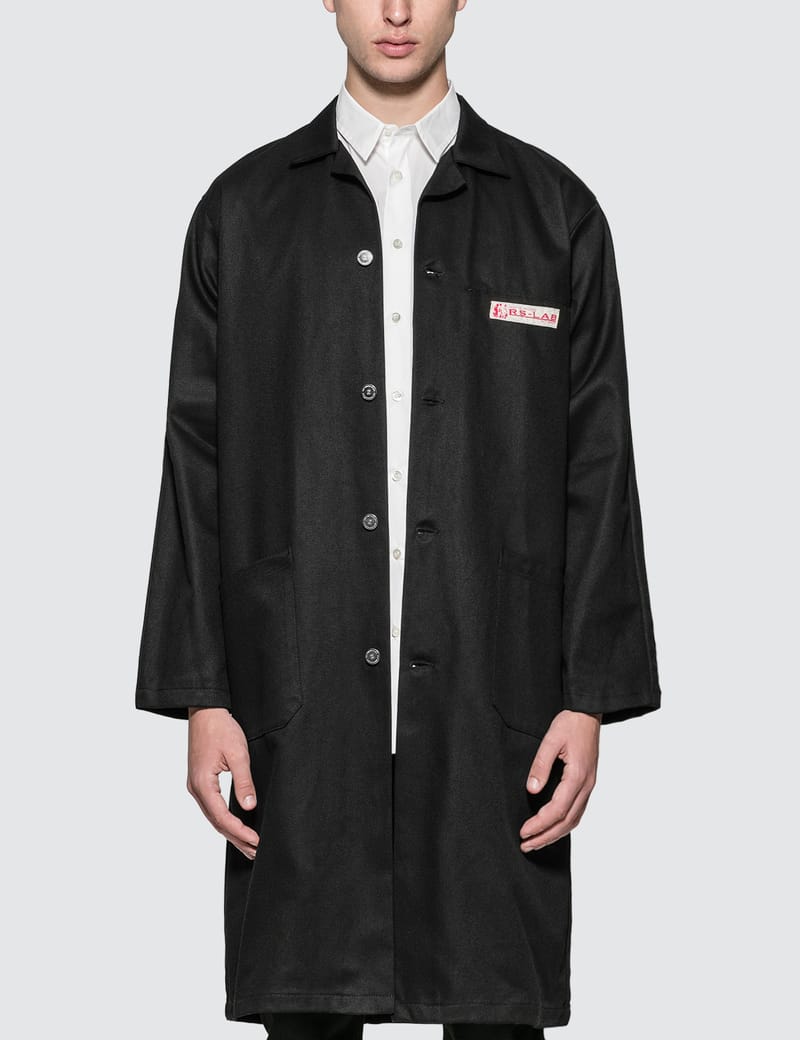 Raf by raf simons coating denim Raf Simons Denim Car Coat In Black | ModeSens