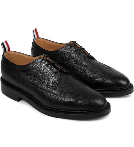Thom Browne Black Fleece Brooks Brothers Leather Wingtip Brogue Oxford England Thom Browne Thom Browne Brogues Size 8.5 Black Leather  main image 3