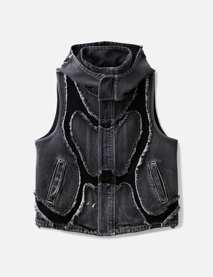Thug Club Cave Denim Vest In Black