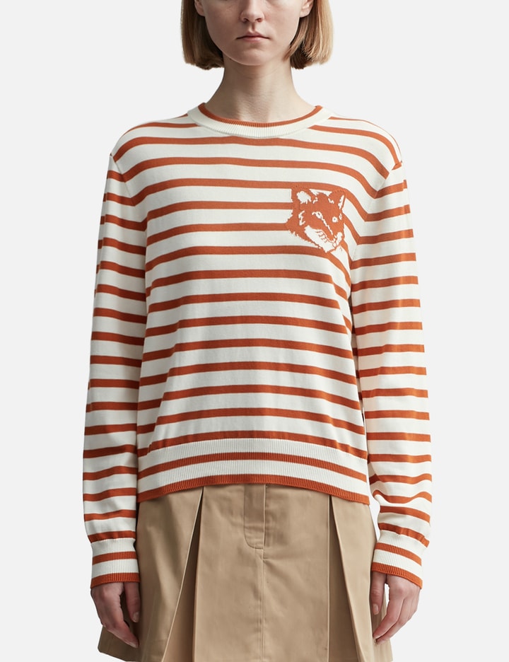 FOX HEAD INTARSIA CROPPED STRIPED JUMPER Placeholder Image