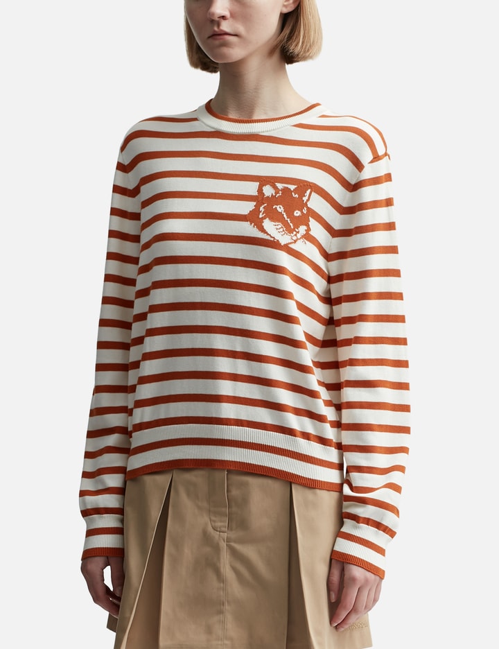 FOX HEAD INTARSIA CROPPED STRIPED JUMPER Placeholder Image