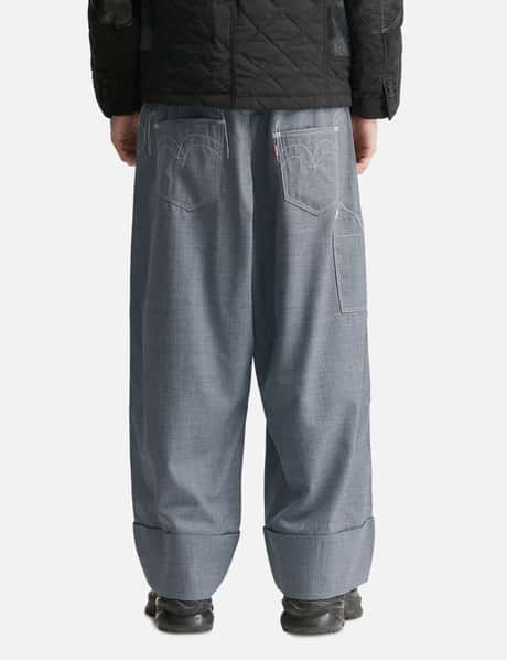 X Levi's Wool Pinstriped Wide Cropped Pants view 12
