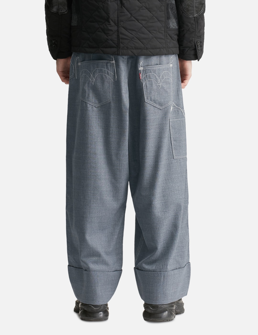 X Levi's Wool Pinstriped Wide Cropped Pants view 13