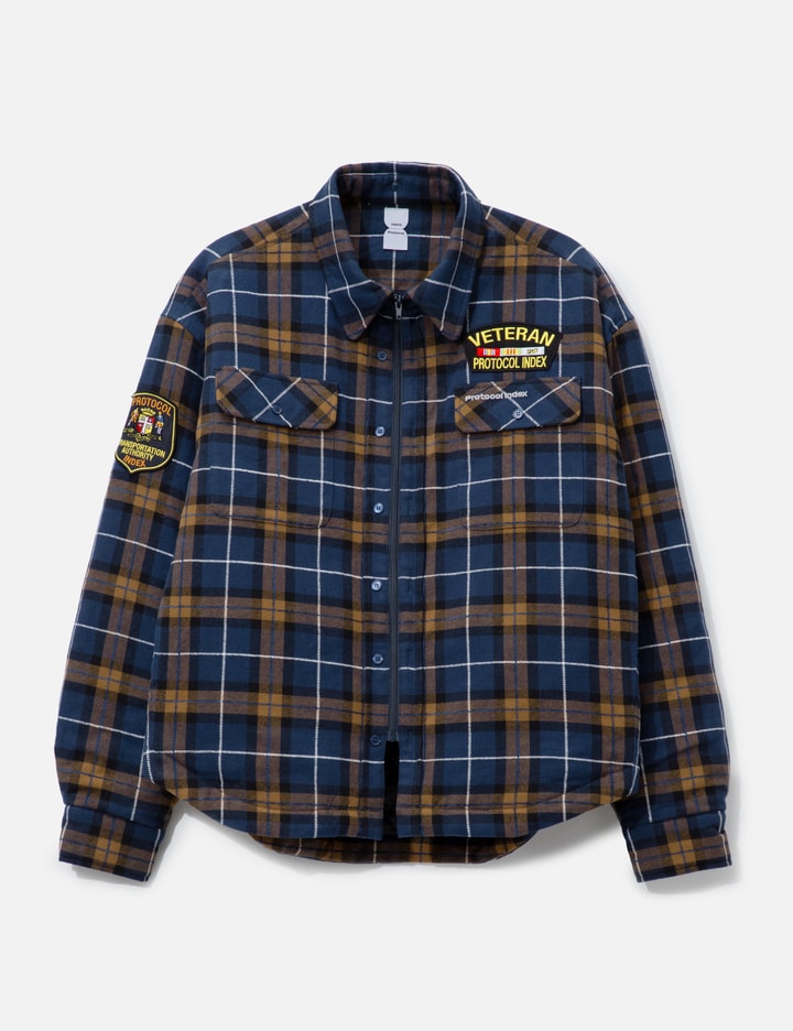Protocol-Index Fur Flannel Shirts Jacket
