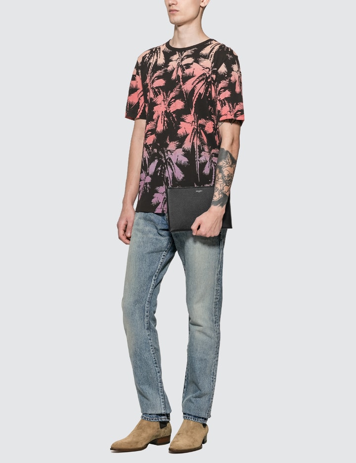 Dip Dye Palm Print T-shirt Placeholder Image