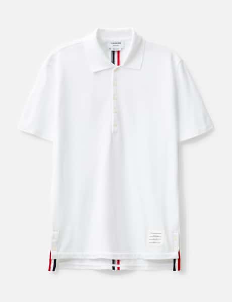 Thom Browne Center Back RWB-Stripe Polo Shirt