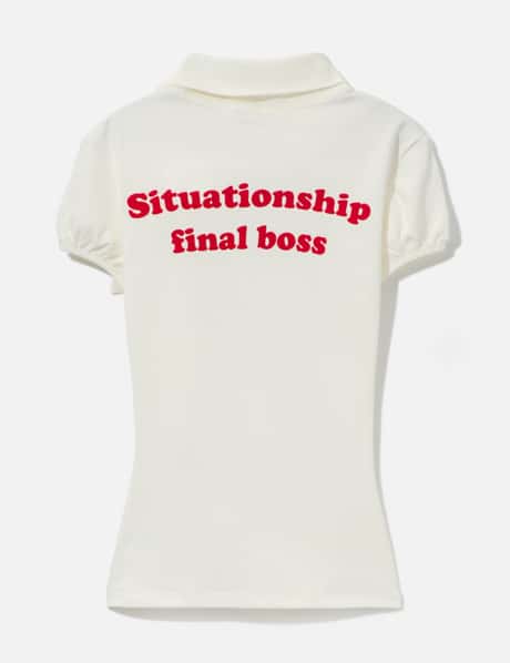 White Print Tie-Front Short Sleeve T-Shirt view 8