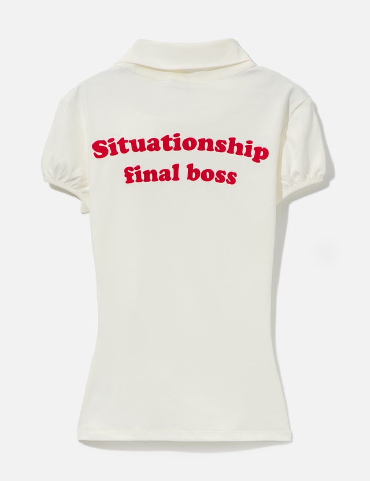 White Print Tie-Front Short Sleeve T-Shirt