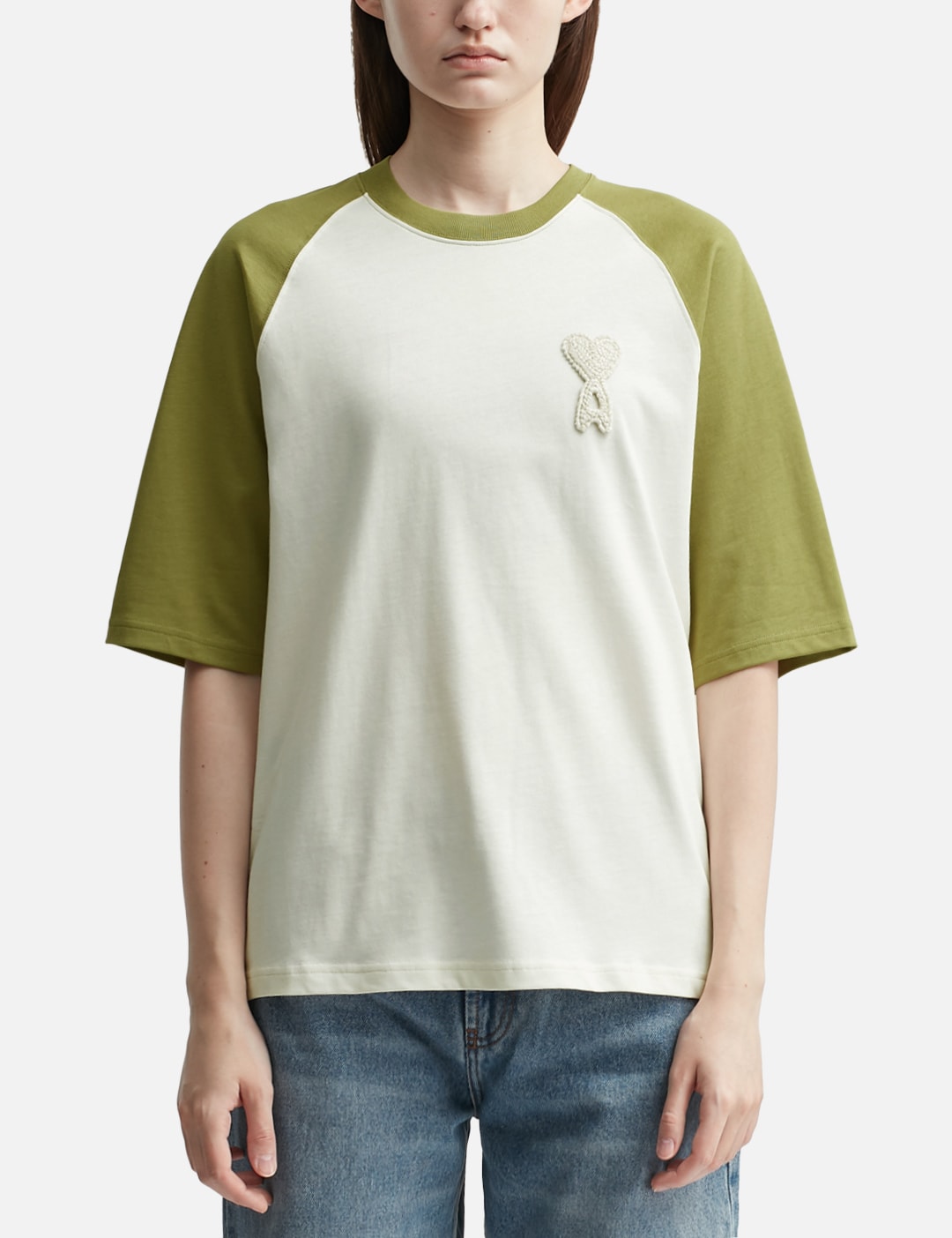 De Coeur Two Tone Thick Cotton Jersey T-Shirt view 13
