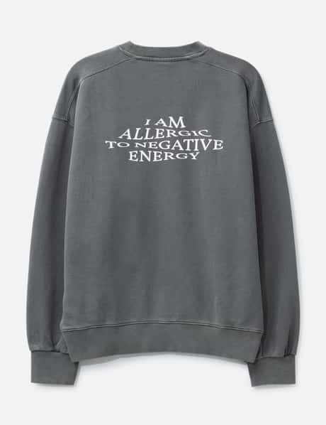 "Allergic To Negativity Grey Washed" Crewneck view 6