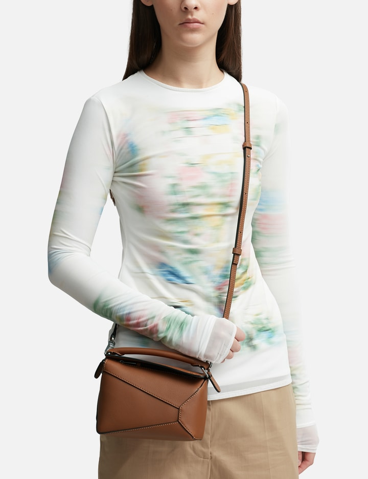 Loewe Puzzle Edge Mini Textured-leather Shoulder Bag In Brown