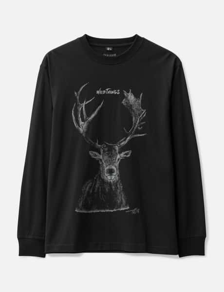 WILD THINGS Deer Graphic Long T-Shirt