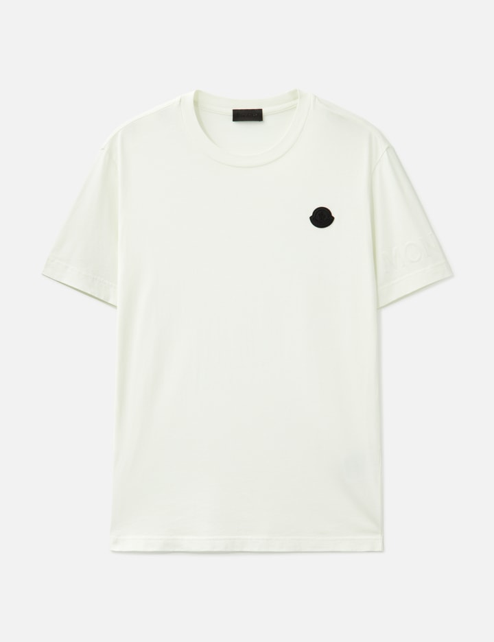 Moncler Cotton Jersey T-shirt With Contrasting Logo Patch In White